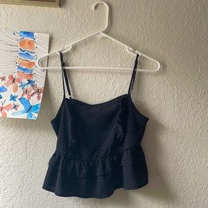 polka dot cropped tank top